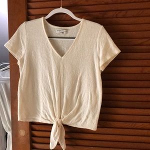 Texture & Thread V-Neck Modern Tie-Front Top